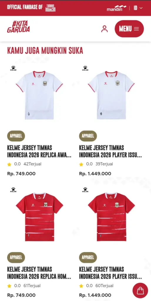  Jersey timnas indonesia kelme 