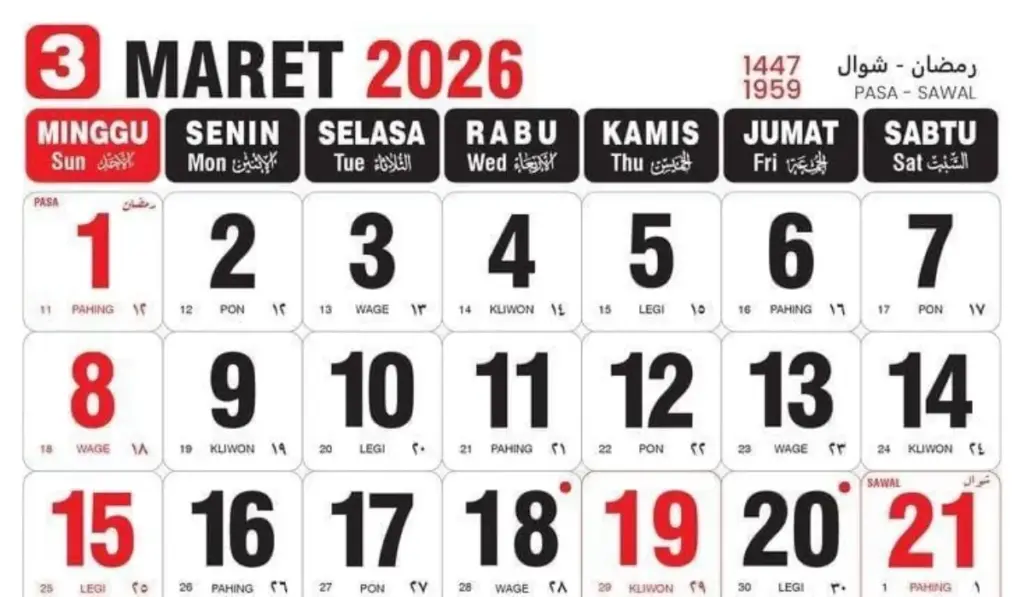 Cuti Bersama dan Libur Lebaran 2026