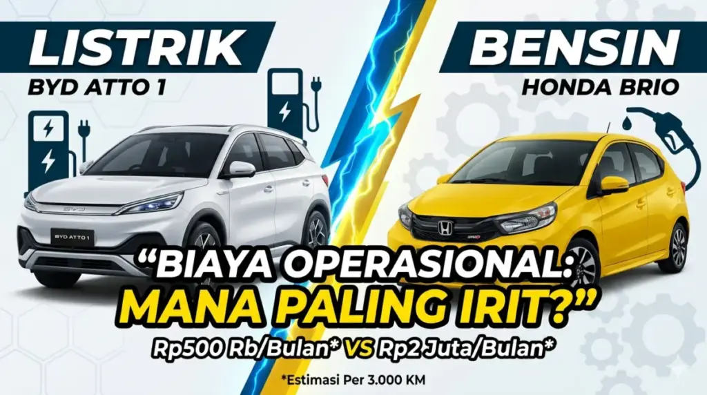 Perbandingan biaya byd atto 1 dan honda brio