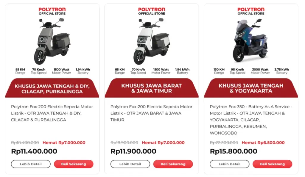 daftar harga motor listrik polytron