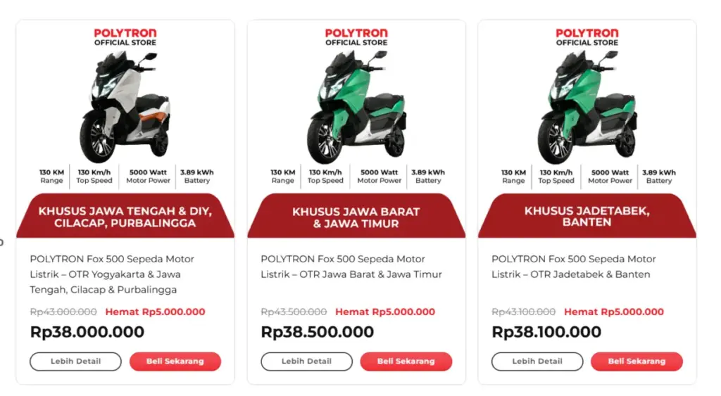 motor listrik polytron fox 500 harga