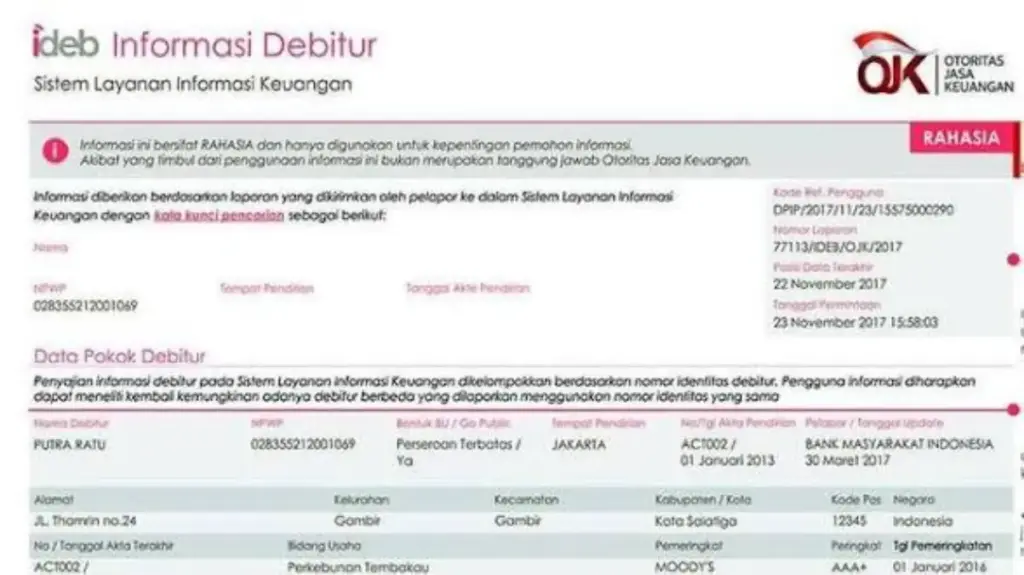 Cara cek slik ojk